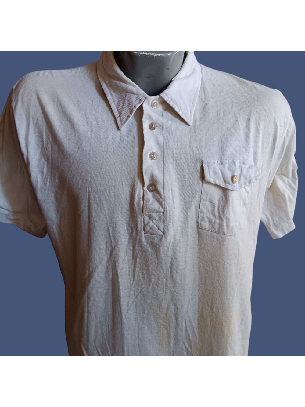 Sigallo Mens XL Shirt Vintage Single Stitch 1980's Distress Grandpa Buttery Thin